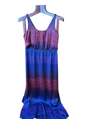 Club Monaco silk open back Purple and Magenta Zebra-Stripe Dress size 6